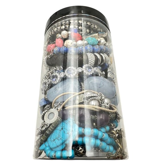 Mystery Jewelry Jar #1041 Wearable Quality Pieces 2lbs Necklace Bracelet Earring - Picture 1 of 4